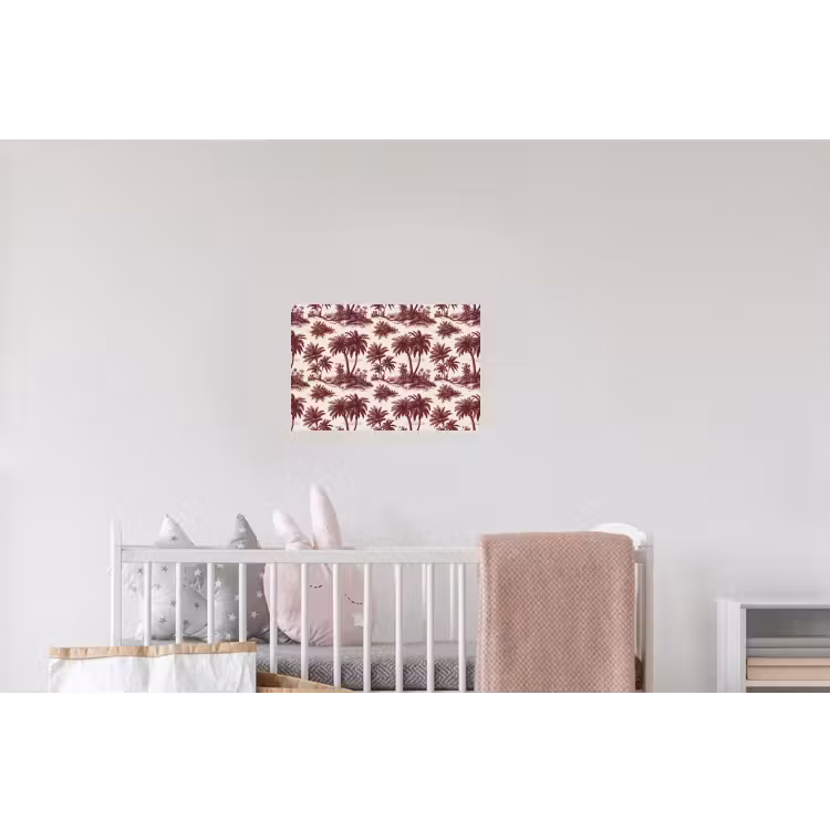 Tropisch - Geometrisch - Bordeauxrood Muursticker klein 286 -kinderkamer