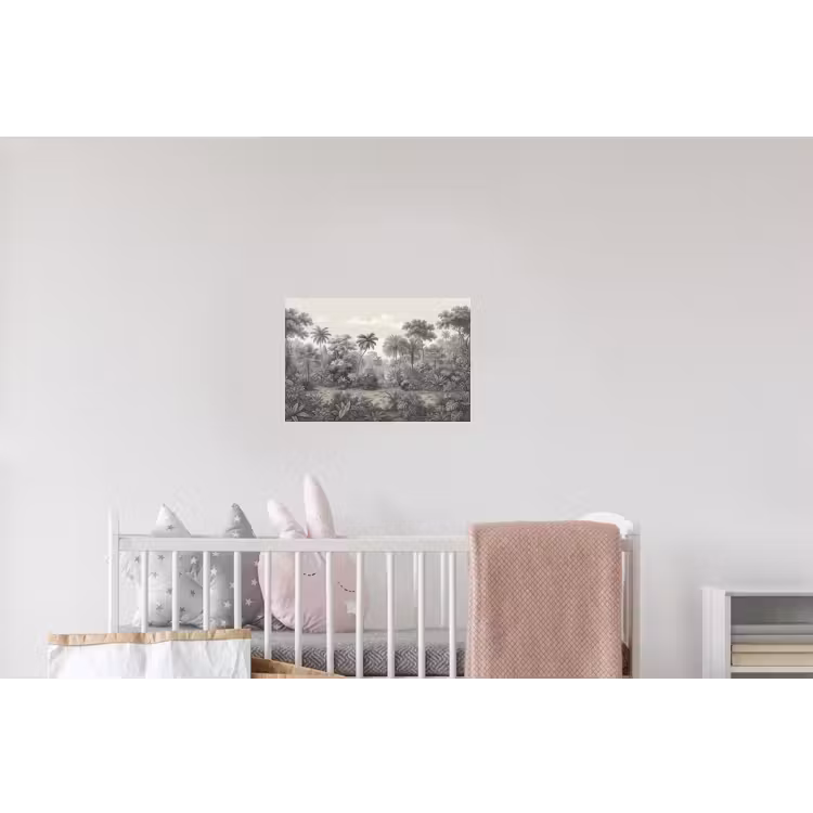 Tropisch - Landschap - Illustratie Muursticker klein -kinderkamer