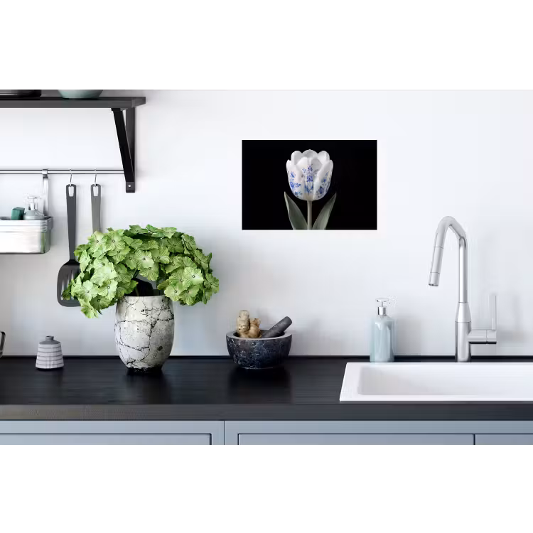 Tulp - Patroon - Blauw Muursticker klein -keuken