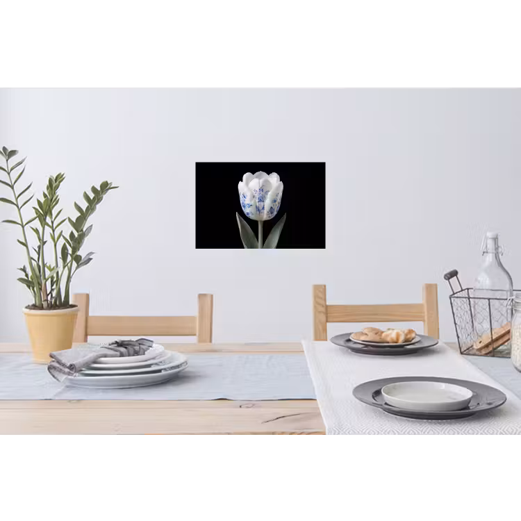 Tulp - Patroon - Blauw Muursticker klein -eettafel