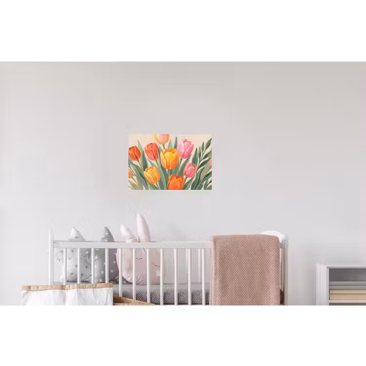 Tulpen - Abstract - Kleurrijk Muursticker klein -kinderkamer