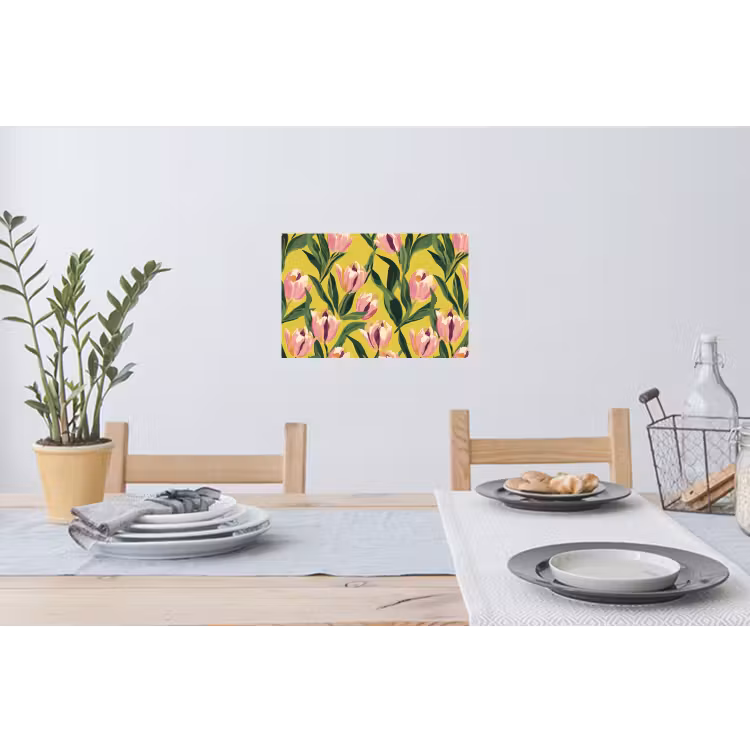 Tulpen - Botanisch - Geel Muursticker klein 286 -eettafel