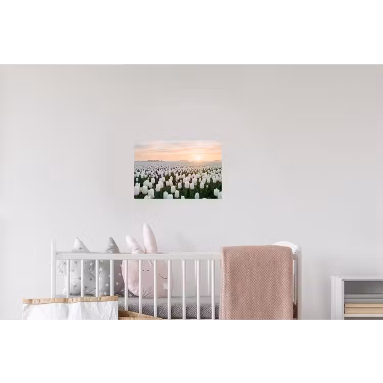 Tulpen - Landschap - Wit Muursticker klein -kinderkamer