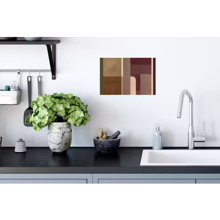 Vlakken - Abstract - Bordeaux - Lijnen Muursticker klein -keuken