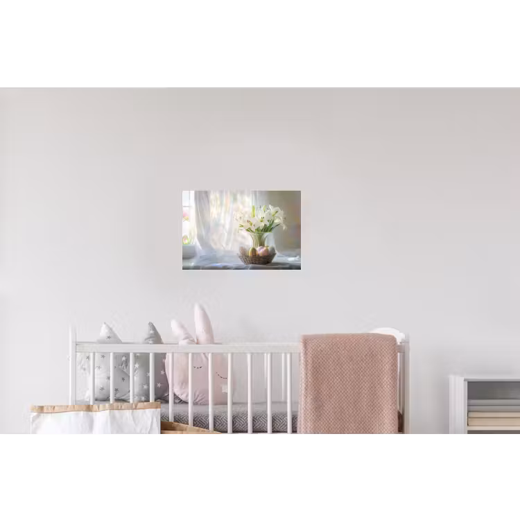 Vaas - Eieren - Bloemen Muursticker klein -kinderkamer