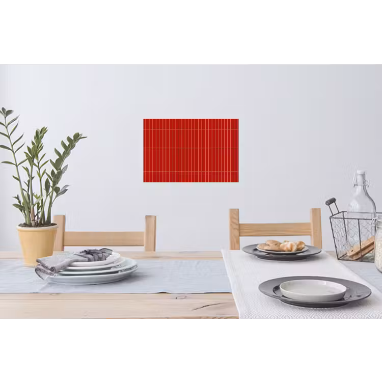 Verticaal - Wandtegel - Helderrood Muursticker klein 286 -eettafel