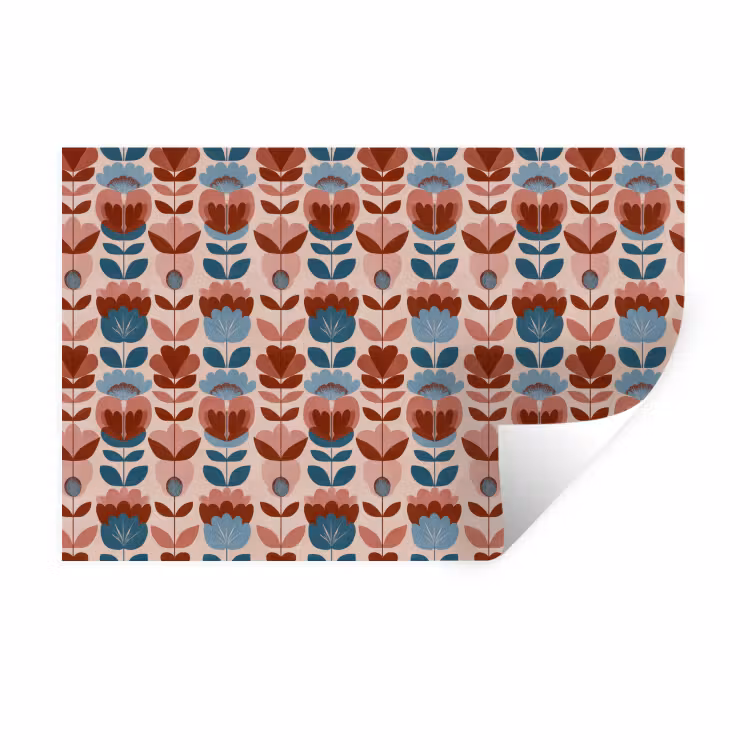 Vintage - Motief - Kleurrijk Muursticker klein 286 -3d