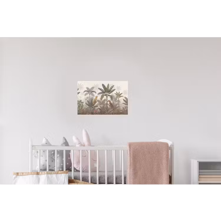 Vogel - Jungle - Tropisch - Illustratie - Groen Muursticker klein -kinderkamer