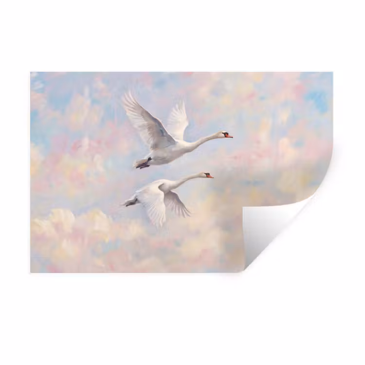 Vogel - Vliegend - Lucht - Modern - Pastel Muursticker klein -3d