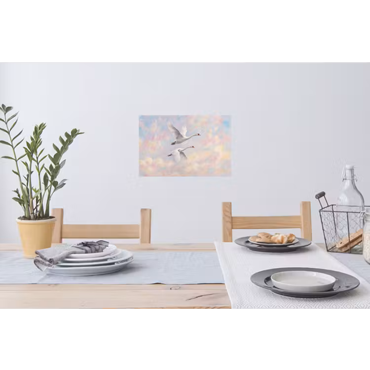 Vogel - Vliegend - Lucht - Modern - Pastel Muursticker klein -eettafel