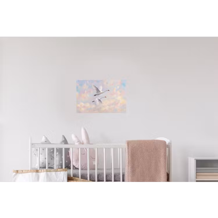 Vogel - Vliegend - Lucht - Modern - Pastel Muursticker klein -kinderkamer