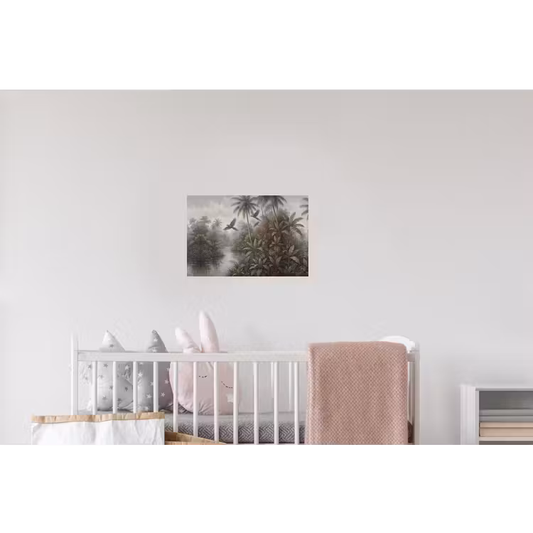 Vogel - Vliegend - Tropisch - Landschap - Klassiek Muursticker klein -kinderkamer
