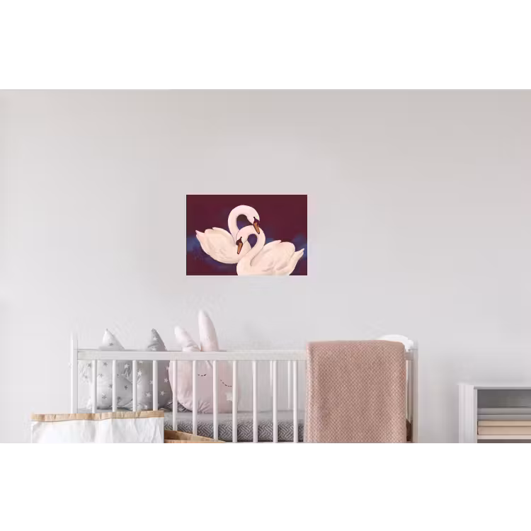 Vogel - Koppel - Liefde - Abstract - Wit Muursticker klein -kinderkamer