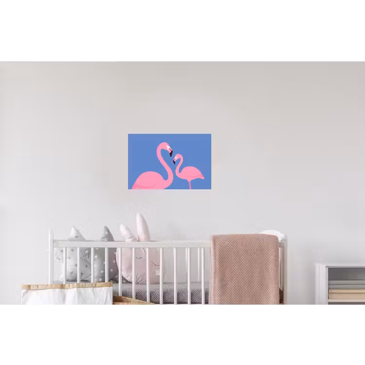 Vogel - Paar - Dieren - Modern - Roze Muursticker klein -kinderkamer