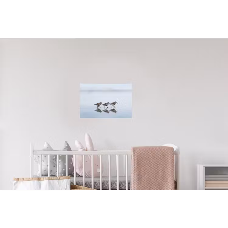 Vogels - Water - Grijs Muursticker klein -kinderkamer