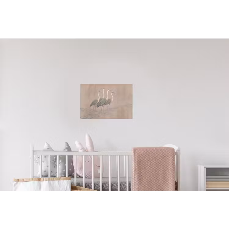 Vogel - Water - Natuur - Vintage Muursticker klein -kinderkamer