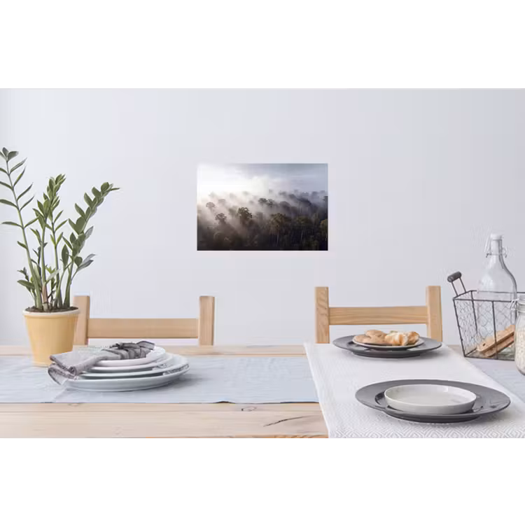 Bos - Mist - Natuur - Groen Muursticker klein -eettafel