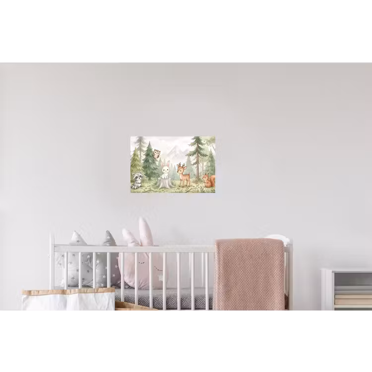 Bos - Dieren - Groen Muursticker klein -kinderkamer