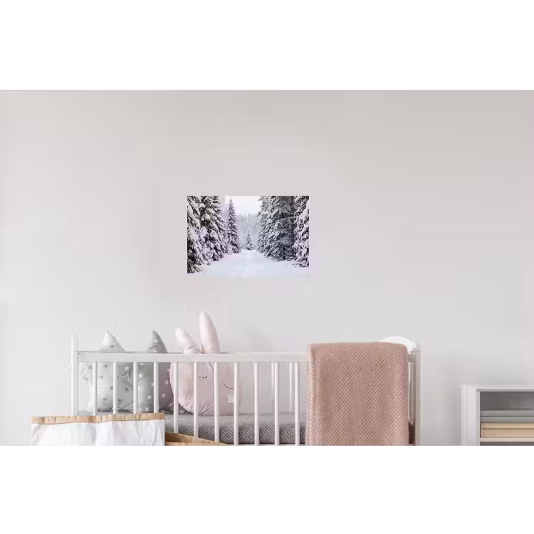 Bos - Winter - Sneeuw - Pad - Natuur Muursticker klein -kinderkamer