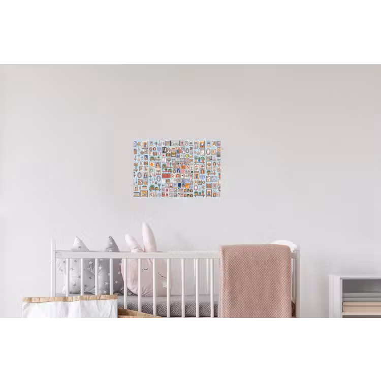 Wanddecoratie - Collectie - Huis - Illustratief - Kleurrijk Muursticker klein -kinderkamer