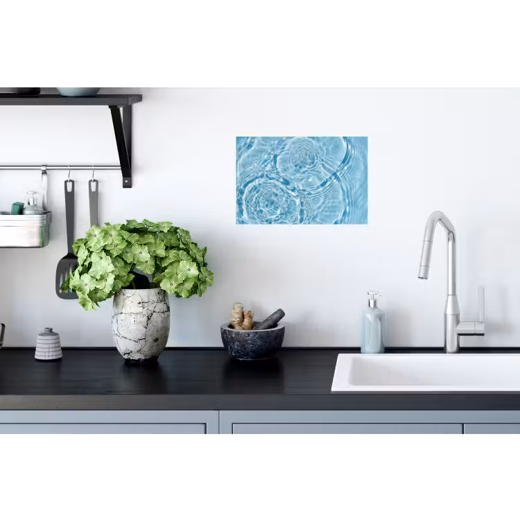 Water - Blauw - bubbels Muursticker klein -keuken