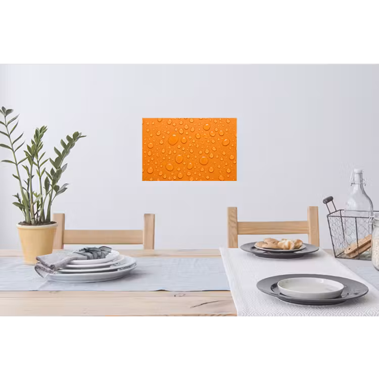 Water - Druppels - Oranje Muursticker klein -eettafel