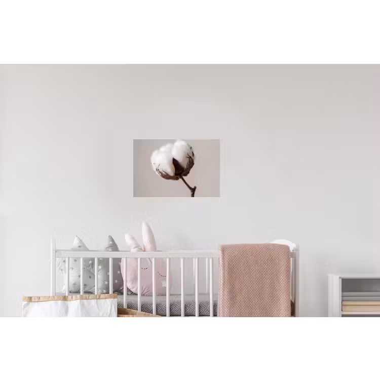 Katoenbol - Minimalistisch - Wit Muursticker klein -kinderkamer