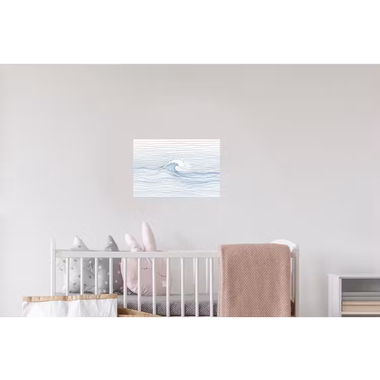 Golf - Brekende - Natuur - Minimalistisch - Blauw Muursticker klein -kinderkamer