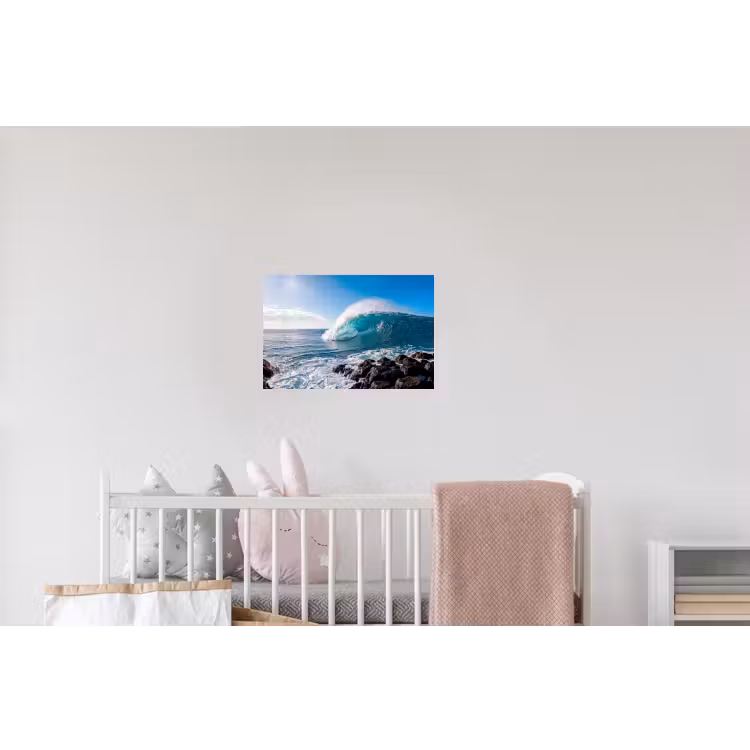 Golf - Oceaan - Brekend - Water - Blauw Muursticker klein -kinderkamer