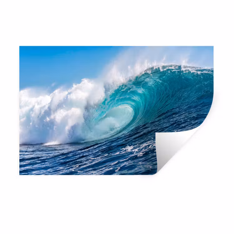 Golf - Oceaan - Water - Dynamisch - Blauw Muursticker klein -3d