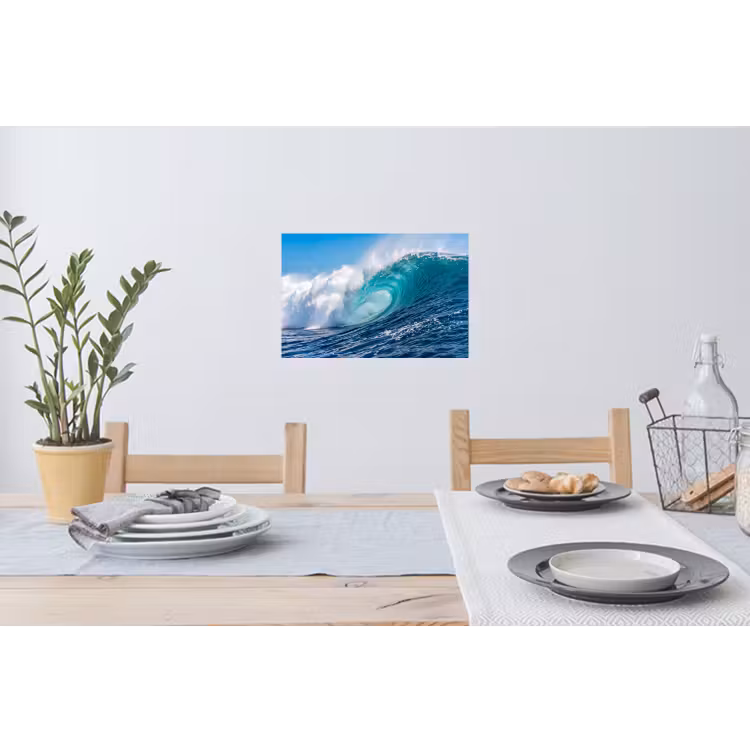Golf - Oceaan - Water - Dynamisch - Blauw Muursticker klein -eettafel