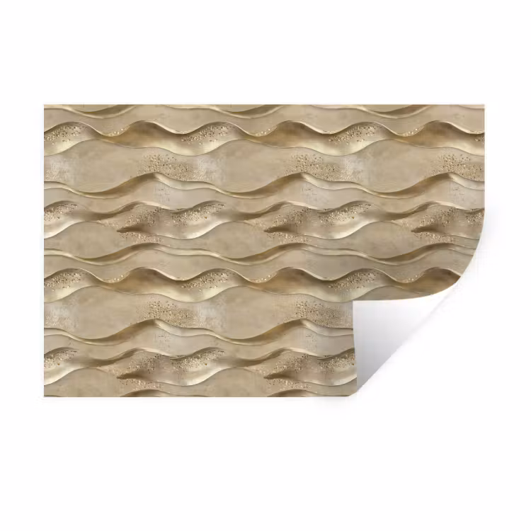 Golven - Patroon - Goud Muursticker klein 286 -3d