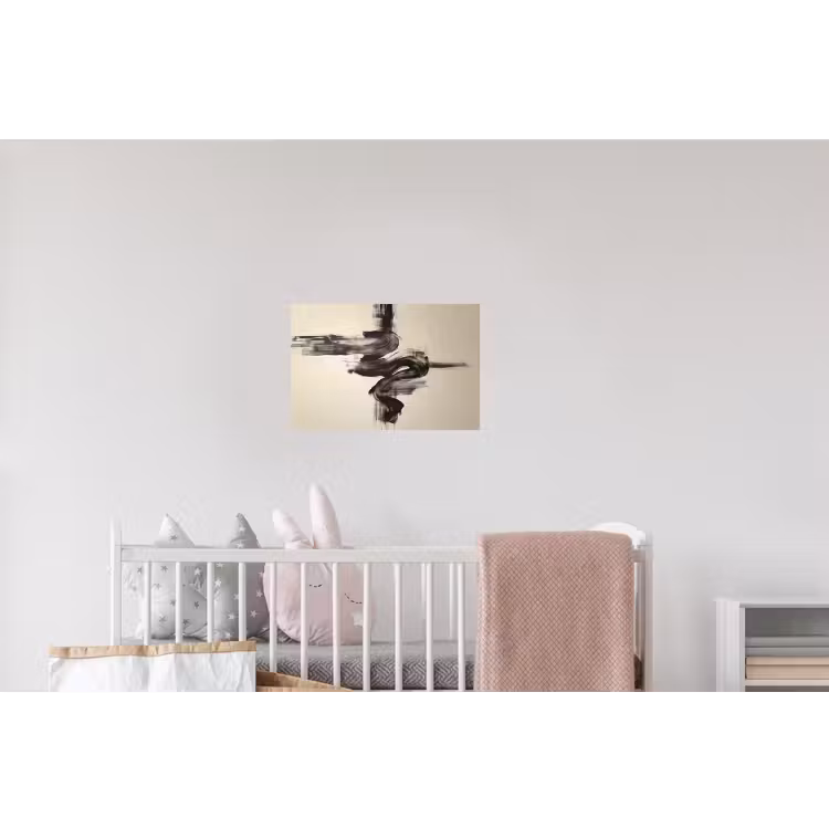 Golven - Penseelstreken - Beige - Minimalistisch Muursticker klein -kinderkamer