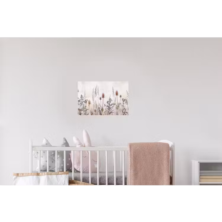 Weidebloemen - Design - Sepia Muursticker klein -kinderkamer