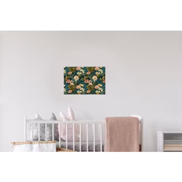 Wilde bloemen - Botanisch - Patroon - Roze - Romantisch Muursticker klein 286 -kinderkamer