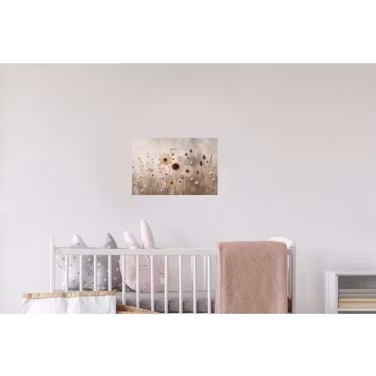 Wilde bloemen - Botanisch - Vintage - Natuur - Rustiek Muursticker klein -kinderkamer