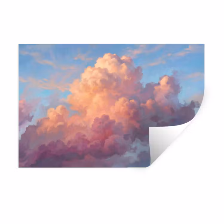 Wolken - Lucht - Natuur - Abstract - Kleurrijk Muursticker klein -3d