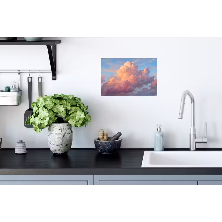 Wolken - Lucht - Natuur - Abstract - Kleurrijk Muursticker klein -keuken