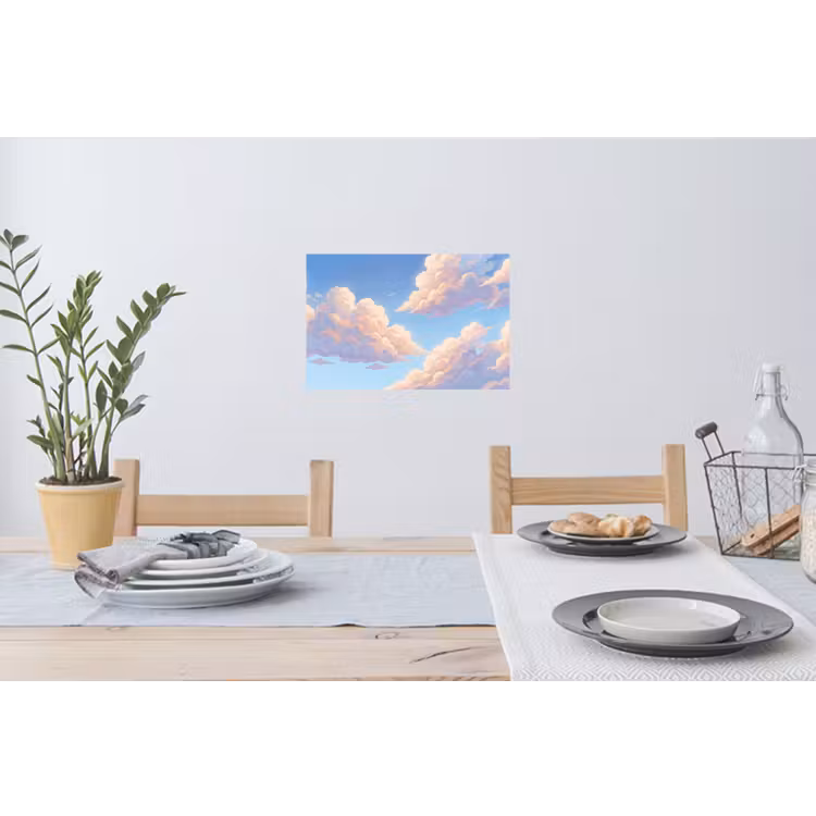 Wolken - Lucht - Natuur - Blauw Muursticker klein -eettafel