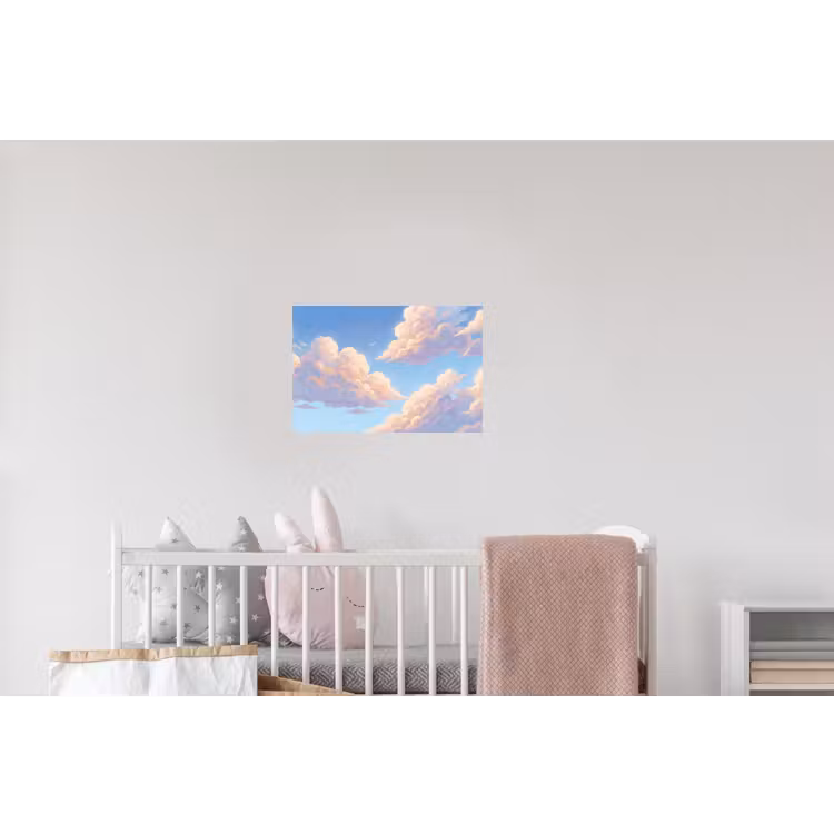 Wolken - Lucht - Natuur - Blauw Muursticker klein -kinderkamer