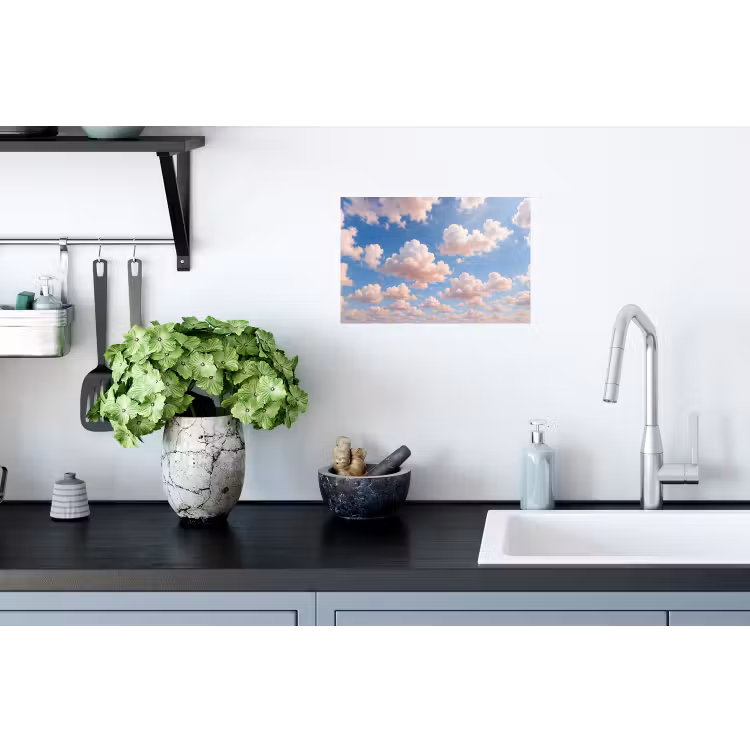 Wolken - Hemel - Natuur - Licht - Blauw Muursticker klein -keuken
