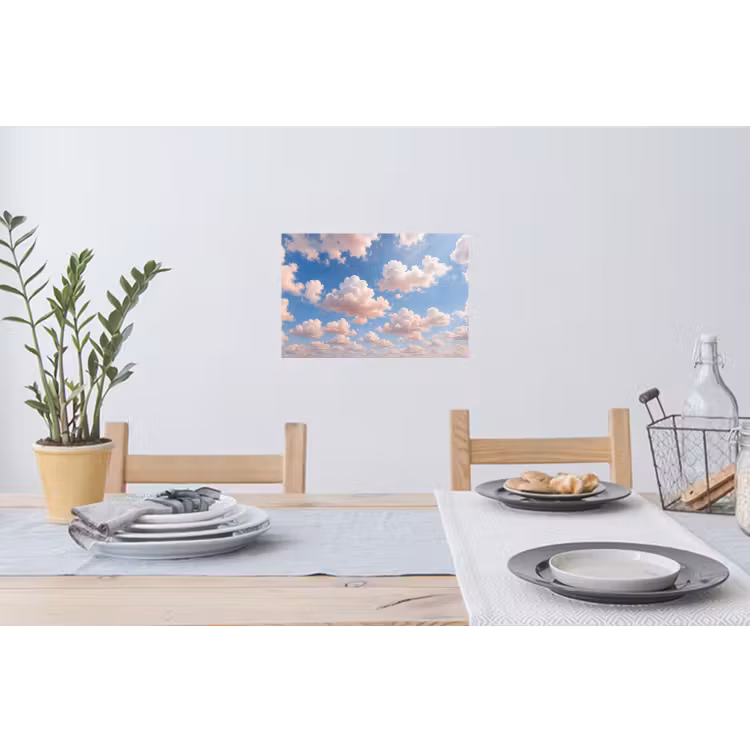 Wolken - Hemel - Natuur - Licht - Blauw Muursticker klein -eettafel