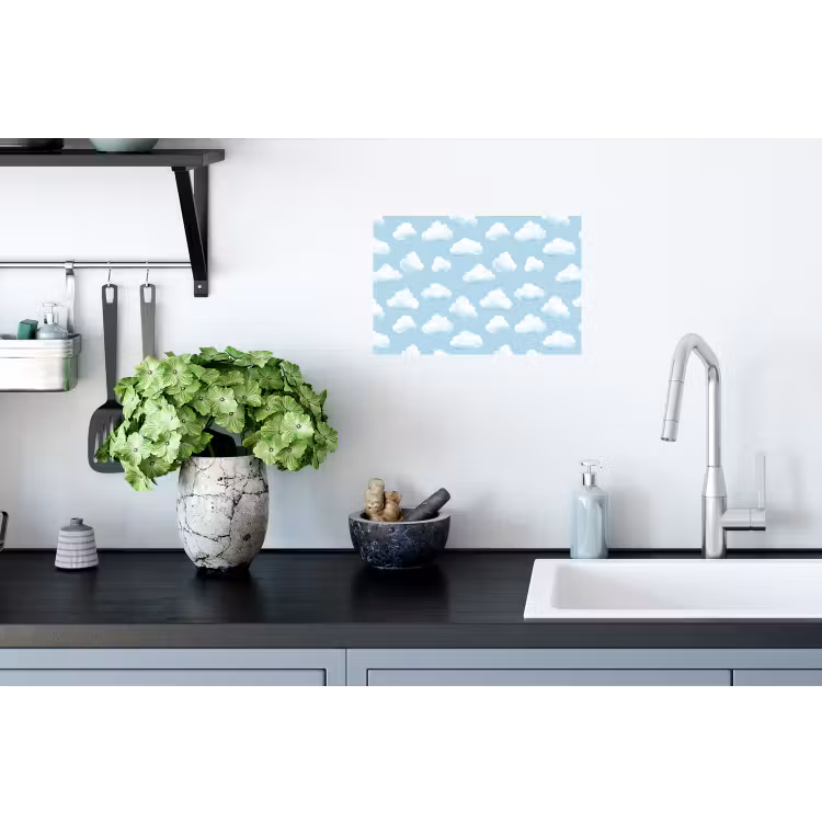 Wolken - Illustratie - Blauw Muursticker klein 286 -keuken