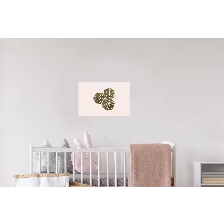 Dobbelsteen - Spel - Groen - Abstract Muursticker klein -kinderkamer