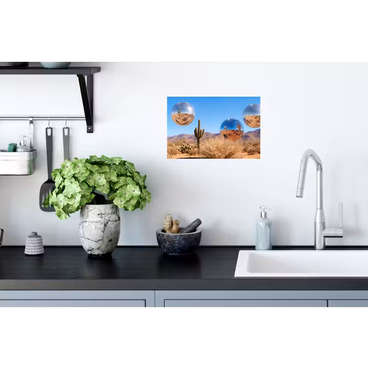 Wandtattoo – Wüste – Spiegelkugel – Kunst - Woestijn - Spiegelbal - Kunst Muursticker klein