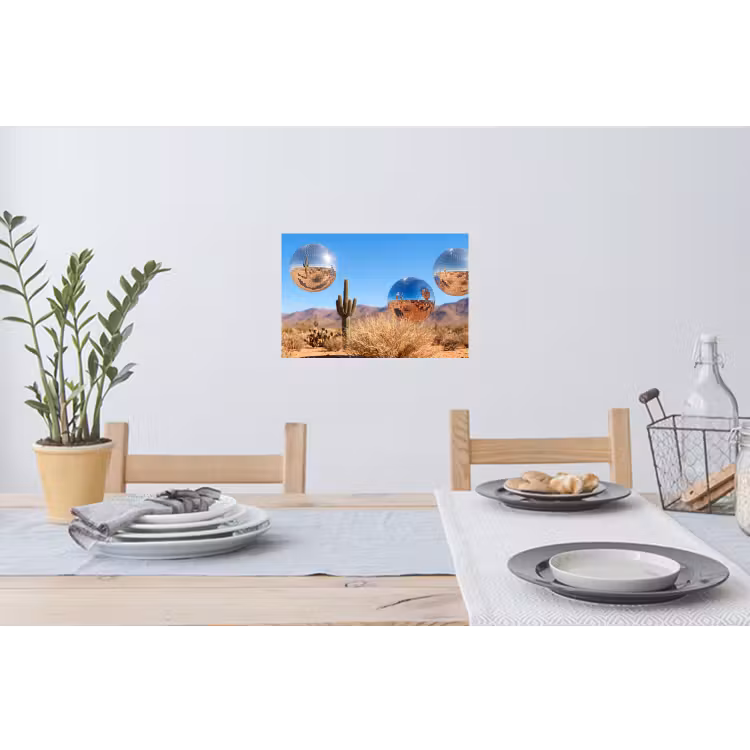 Wandtattoo – Wüste – Spiegelkugel – Kunst - Woestijn - Spiegelbal - Kunst Muursticker klein