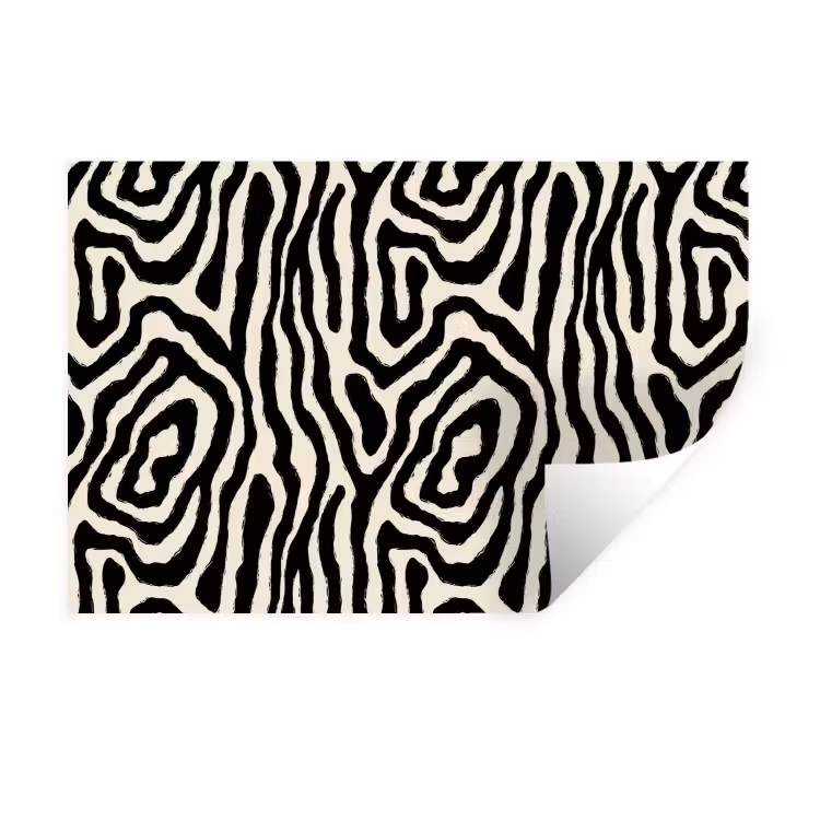 Zebra - Zwart - Abstract Muursticker klein 286 -3d