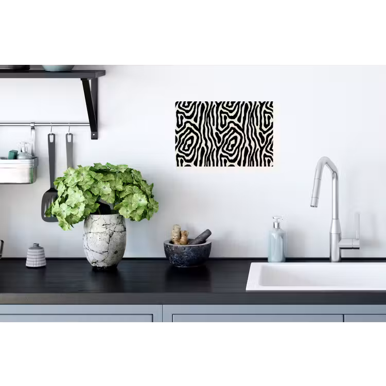 Zebra - Zwart - Abstract Muursticker klein 286 -keuken