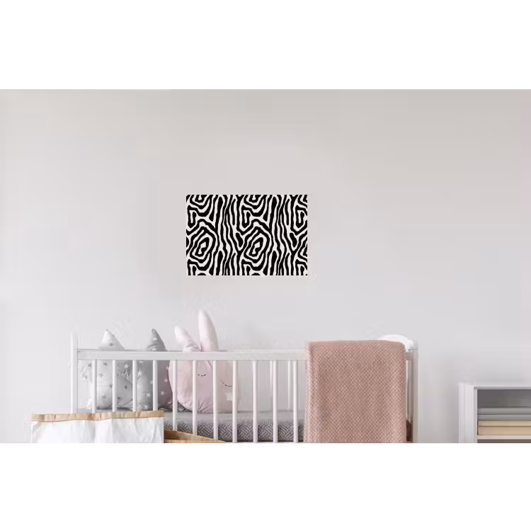 Zebra - Zwart - Abstract Muursticker klein 286 -kinderkamer