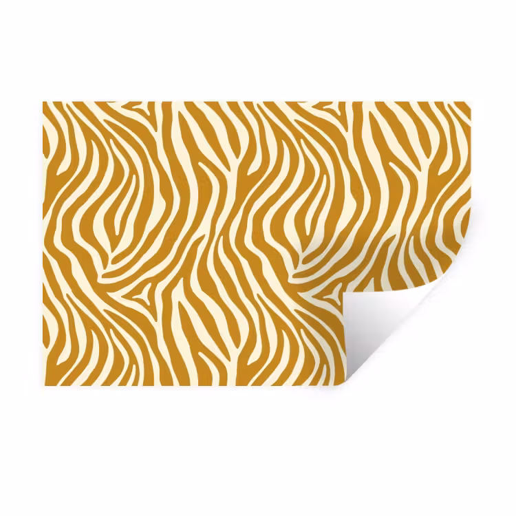 Zebra - Klassiek - Oker - Geel Muursticker klein 286 -3d